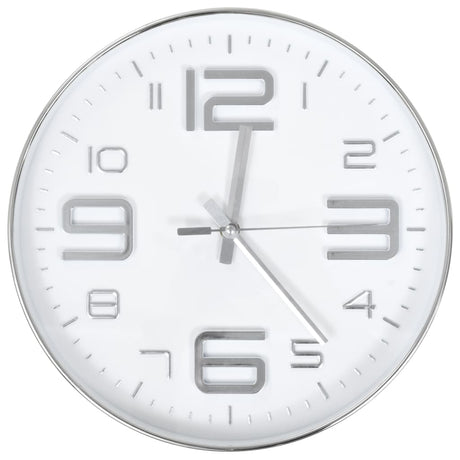 VidaXL horloge murale 30 cm argentée