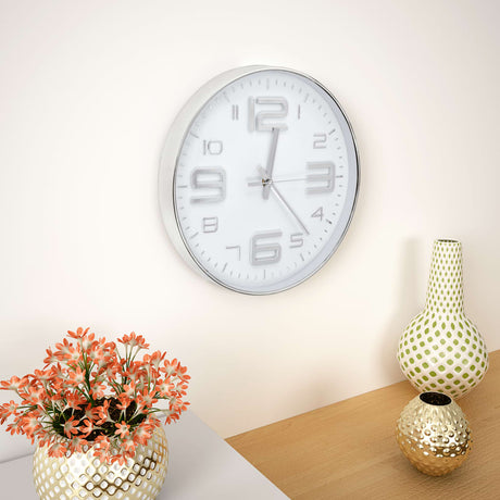 VidaXL horloge murale 30 cm argentée