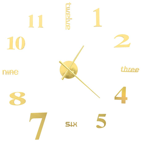 Vidaxl 3D Horloge murale 100 cm xxl coloré en or moderne