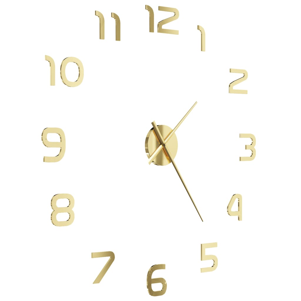 Vidaxl 3D Horloge murale 100 cm xxl coloré en or moderne
