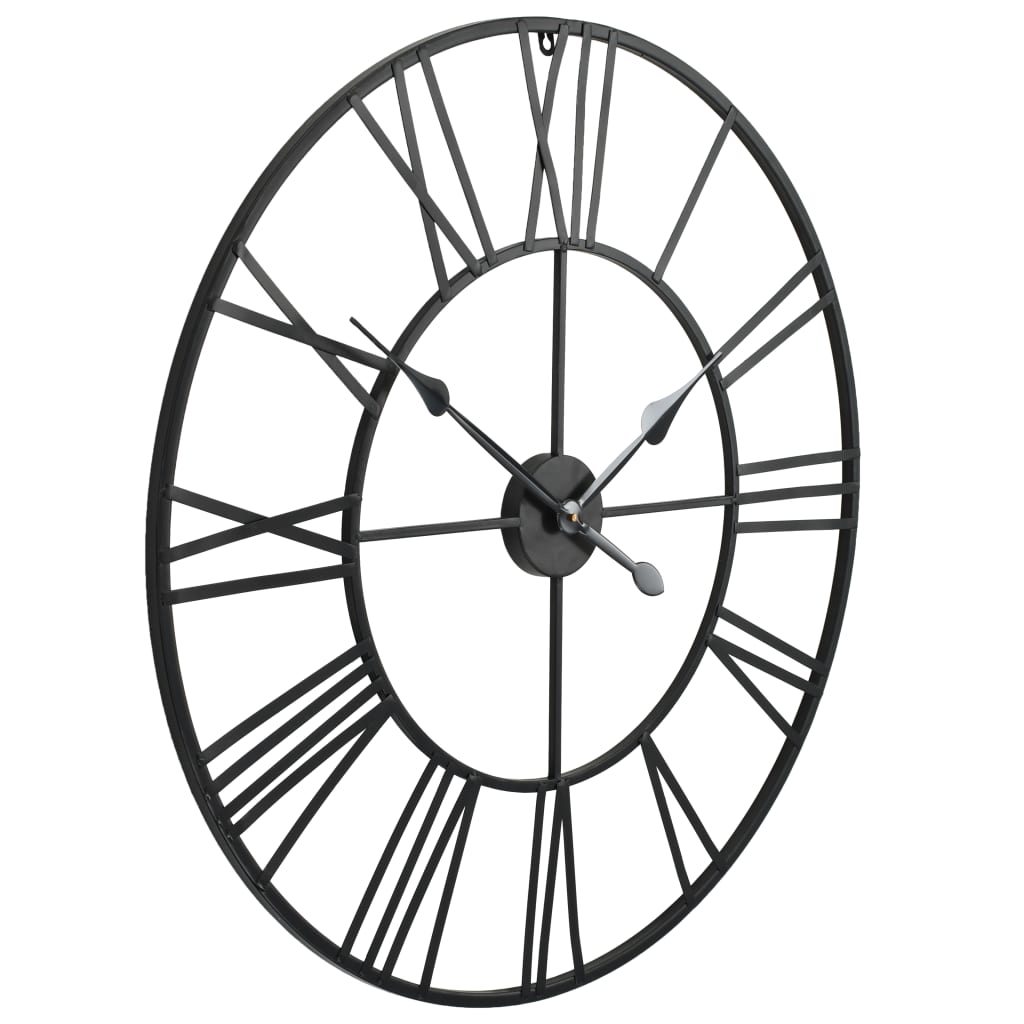 Vidaxl Mur Horloge Vintage Style avec mécanisme de quartz xxl 80 cm métal