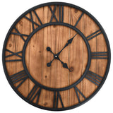 Horloge murale vidaxl mécanisme de quartz de style vintage xxl 60 cm en bois de métal