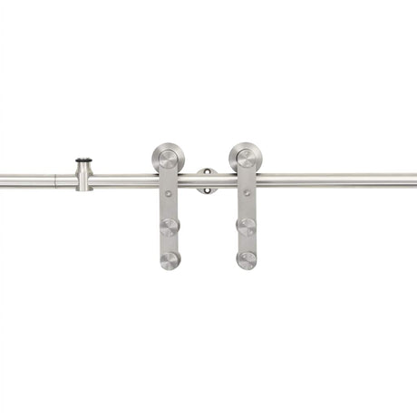 Vidaxl Sliding Door Parts Set 183 cm en acier inoxydable en argent coloré