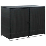 Stockage de conteneur vidaxl double 148x80x111 cm poly rattan noir