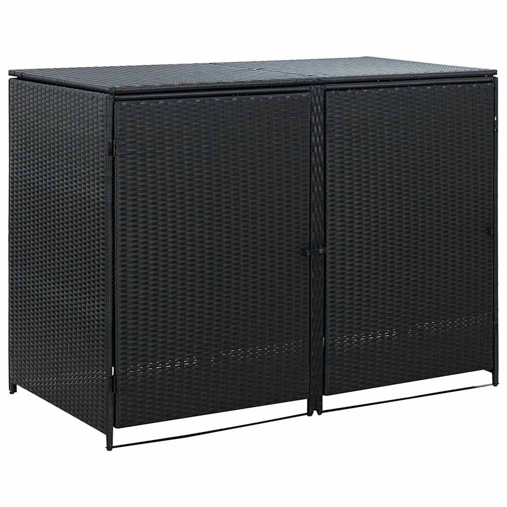 Vidaxl containerberging dubbel 148x80x111 cm poly rattan zwart