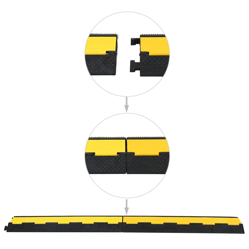 Vidaxl prag kabla 2 tunela 101,5 cm guma