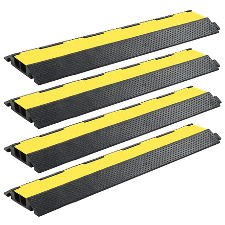 Seuils de protecteur de câble Vidaxl 2 tunnels 101,5 cm Caoutchouc 4 pcs