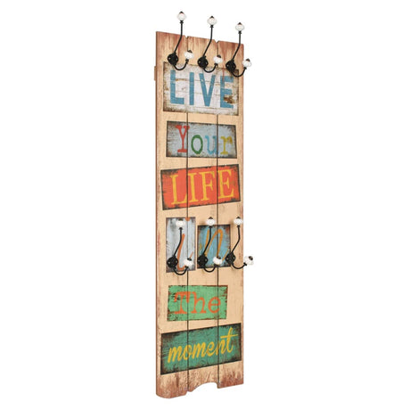 Rack de manteau mural vidaxl avec 6 crochets Live Life 120x40 cm
