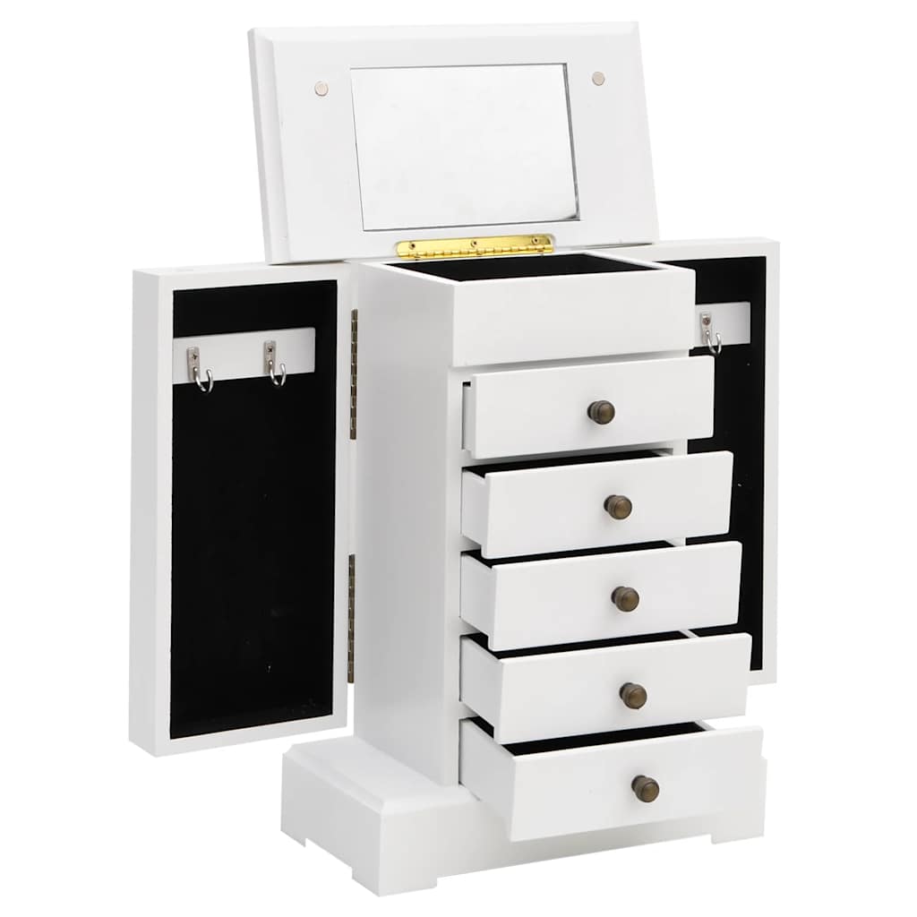 Boîte de bijoux Vidaxl avec miroir 25x13.5x34 cm mdf