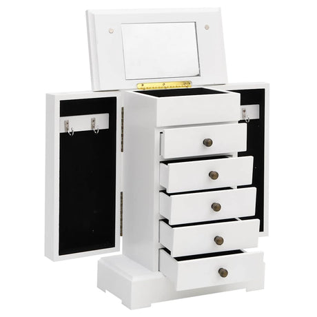 Boîte de bijoux Vidaxl avec miroir 25x13.5x34 cm mdf