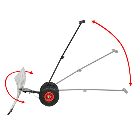 Vidaxl Snow Plough à main avec roues 100x44 cm