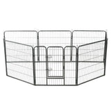 Vidaxl Dog Run z 8 paneli 80x80 cm stalowy czarny