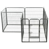 Vidaxl Dog Run z 8 paneli 80x80 cm stalowy czarny