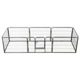 Vidaxl Dog Run z 8 paneli 80x60 cm stalowy czarny