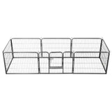 Vidaxl Dog Run avec 8 panneaux 80x60 cm en acier noir