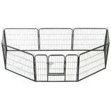 Vidaxl Dog Run z 8 paneli 80x60 cm stalowy czarny