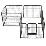 Vidaxl Dog Run z 8 paneli 80x60 cm stalowy czarny