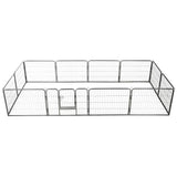 Vidaxl Dog Run avec 12 panneaux 80x60 cm en acier noir