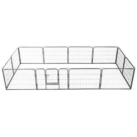 Vidaxl Dog Run avec 12 panneaux 80x60 cm en acier noir