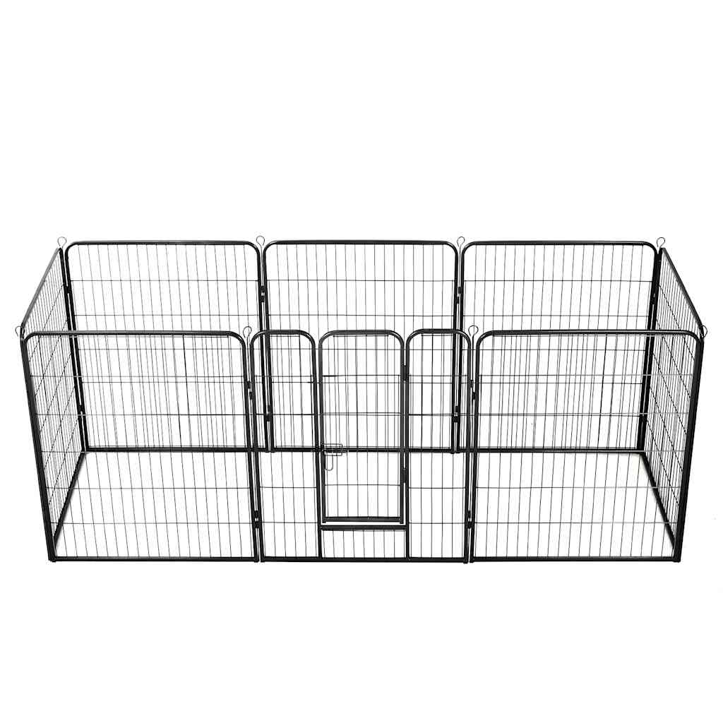 Vidaxl Dog Run avec 8 panneaux 80x100 cm en acier noir