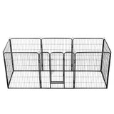 Vidaxl Dog Run avec 8 panneaux 80x100 cm en acier noir