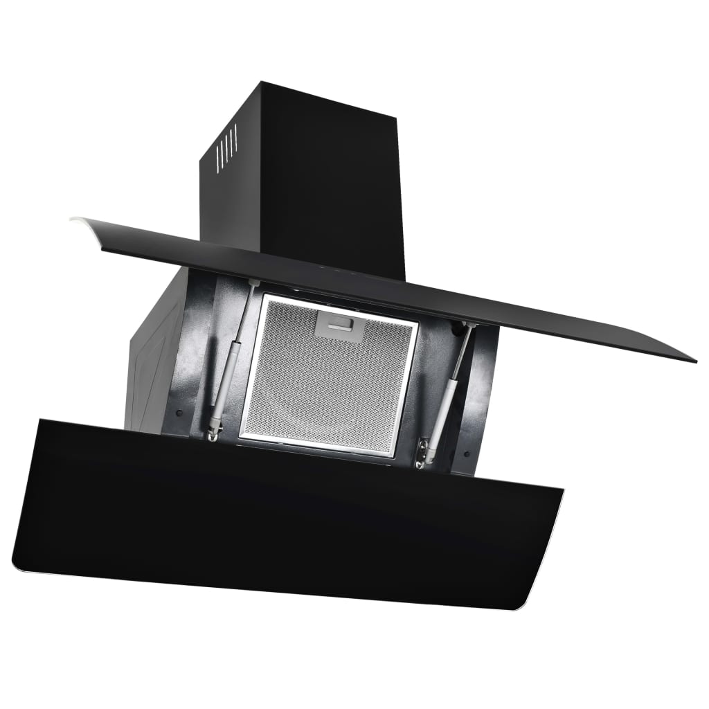 Vidaxl Wall Extractor Hood 756 m³ u 90 cm de acero inoxidable negro