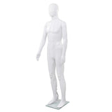 Vidaxl estalage poupée mâle avec pied de verre 175 cm blanc brillant