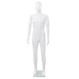 Vidaxl estalage poupée mâle avec pied de verre 175 cm blanc brillant
