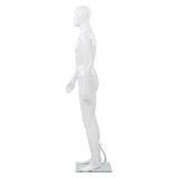 Vidaxl estalage poupée mâle avec pied de verre 175 cm blanc brillant
