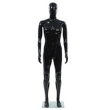Vidaxl estalage poupée mâle avec pied de verre 185 cm noir brillant