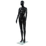 Vidaxl Estalage Doll femelle avec pied de verre 175 cm noir brillant