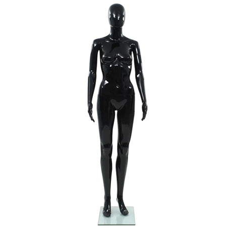 Vidaxl Estalage Doll femelle avec pied de verre 175 cm noir brillant