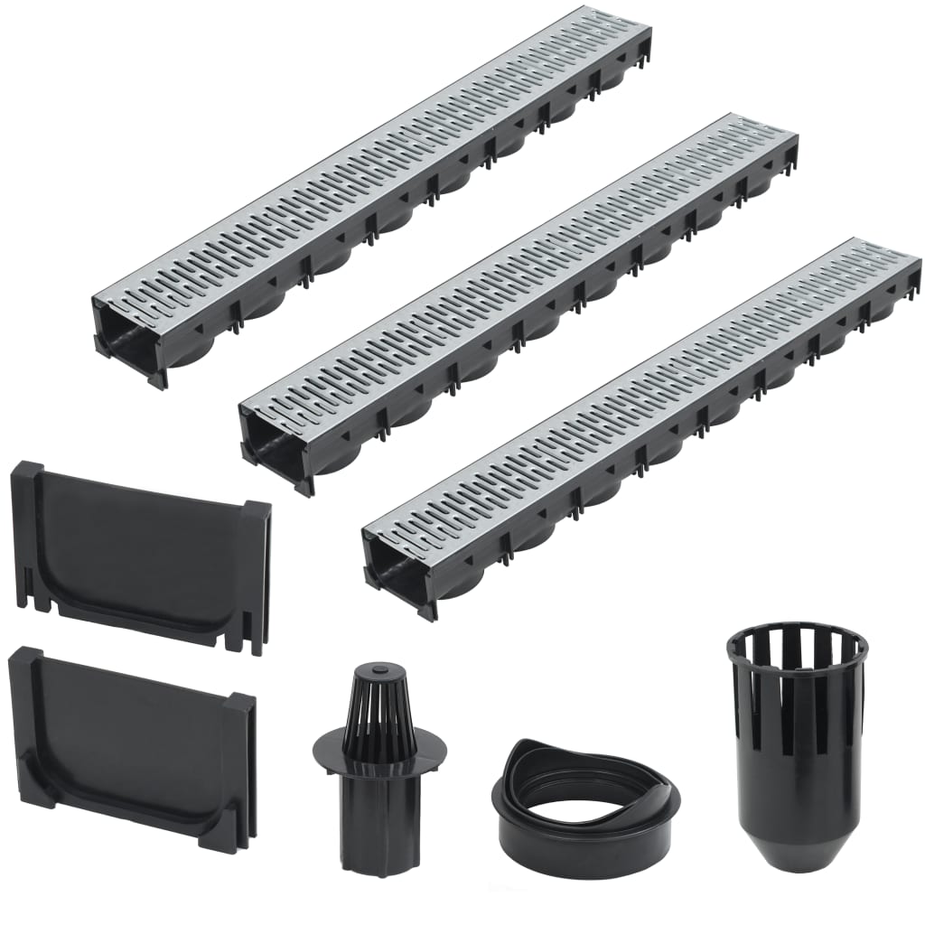 Gouttières de drainage vidaxl 3 m en acier galvanisé 3 m