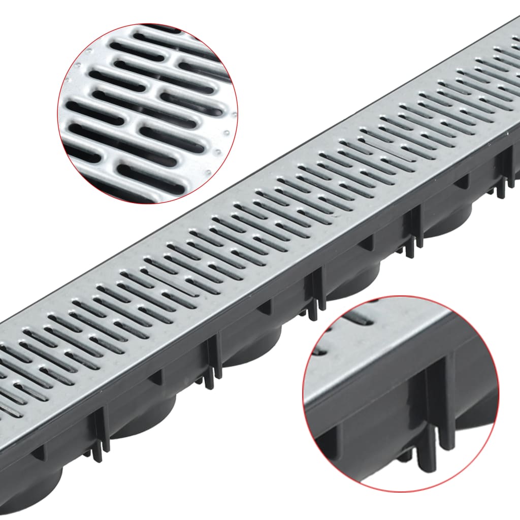 Gouttières de drainage vidaxl 3 m en acier galvanisé 3 m