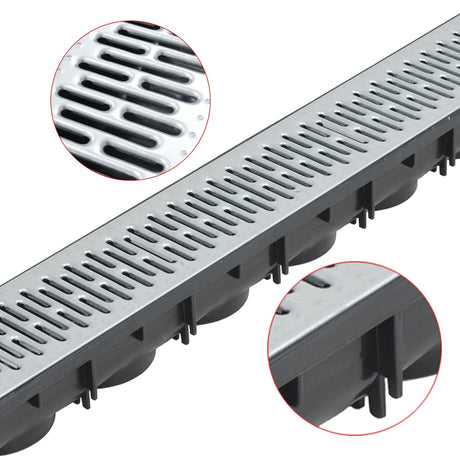 Gouttières de drainage vidaxl 3 m en acier galvanisé 3 m