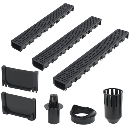 Gouttières de drainage vidaxl 3 m plastique 3 m