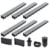 Gutteurs de drainage Vidaxl 6 m Galvanisé Steel 6 PCS