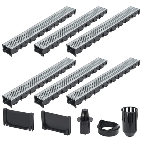 Gutteurs de drainage Vidaxl 6 m Galvanisé Steel 6 PCS