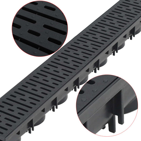Gouttières de drainage vidaxl 6 m plastique 6 pcs