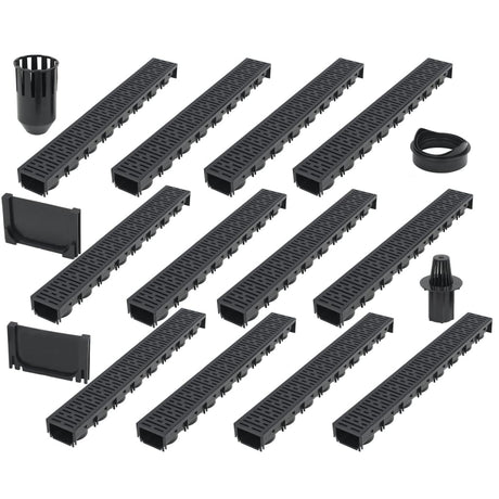 Gouttières de drainage vidaxl 12 m plastique 12 pcs