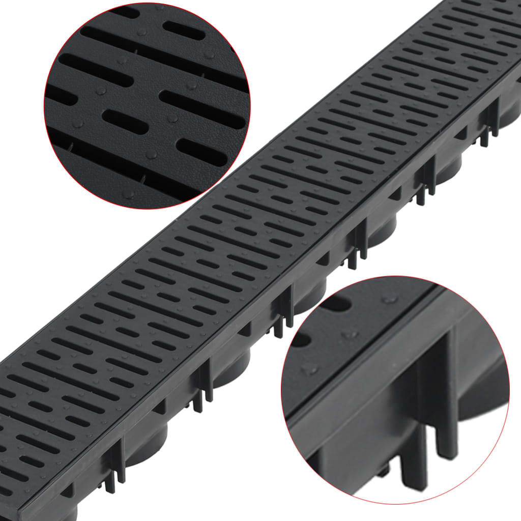 Gouttières de drainage vidaxl 12 m plastique 12 pcs