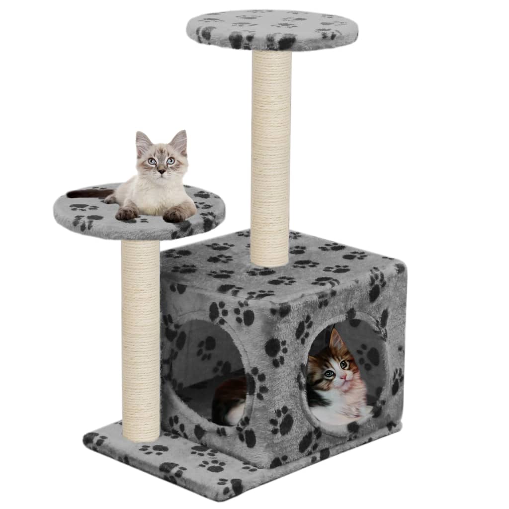 Vidaxl Cat Scratching Post med Sisal Scratching Poster 60 cm pootprints grå