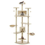 Vidaxl Cat Stracing Post avec sisal Scratch Posts 203 cm beige et blanc