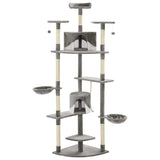 Vidaxl Cat Stracing Post avec sisal Scratch Posts 203 cm gris et blanc