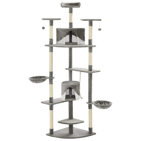 Vidaxl Cat Stracing Post avec sisal Scratch Posts 203 cm gris et blanc