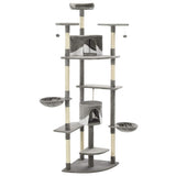 Vidaxl Cat Stracing Post avec sisal Scratch Posts 203 cm gris et blanc