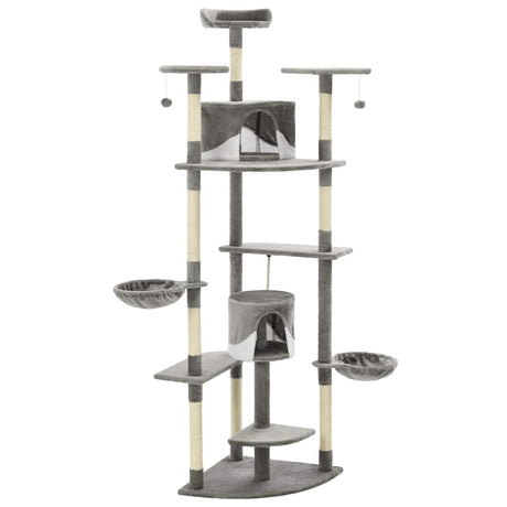Vidaxl Cat Stracing Post avec sisal Scratch Posts 203 cm gris et blanc