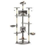 Vidaxl Cat Stracing Post avec sisal Scratch Posts 203 cm gris et blanc