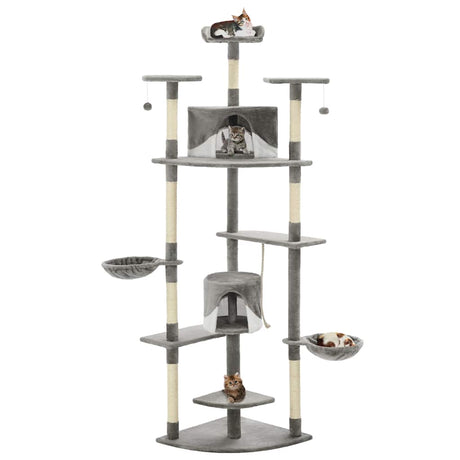 Vidaxl Cat Stracing Post avec sisal Scratch Posts 203 cm gris et blanc