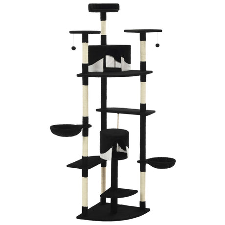 Vidaxl Cat Scratch Post avec Sisal Scratch Posts 203 cm noir et blanc